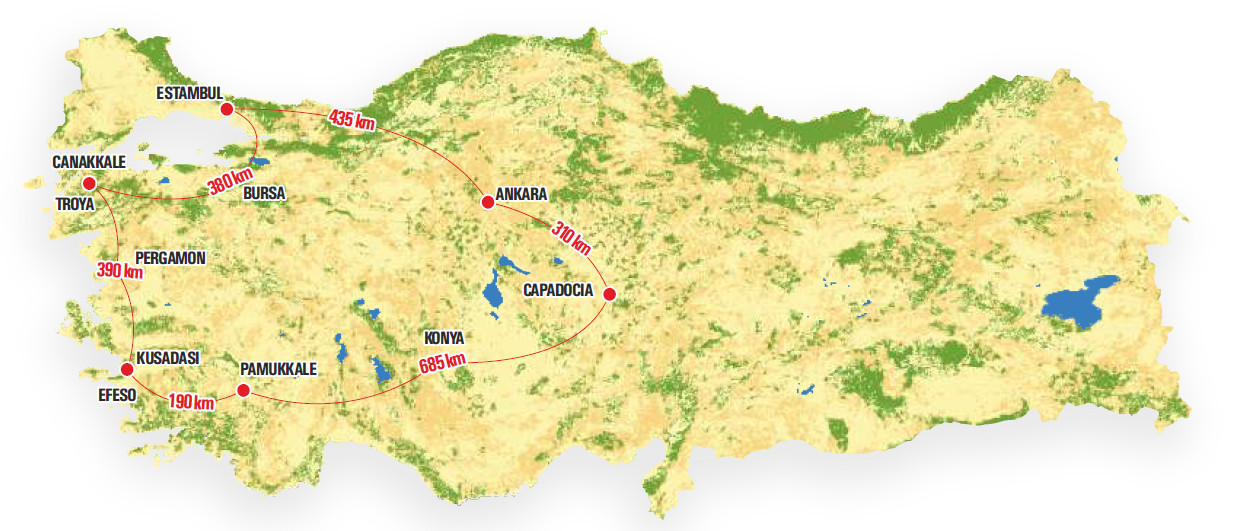 turkey tours map